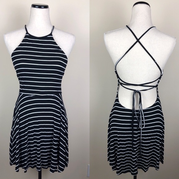 Lulus Dresses & Skirts - Lulu’s Halter open back striped dress